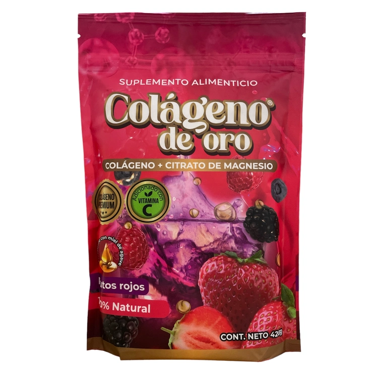 Colágeno de oro con citrato de magensio sabor frutos rojo 420g, Foto 1 Figura Fácil