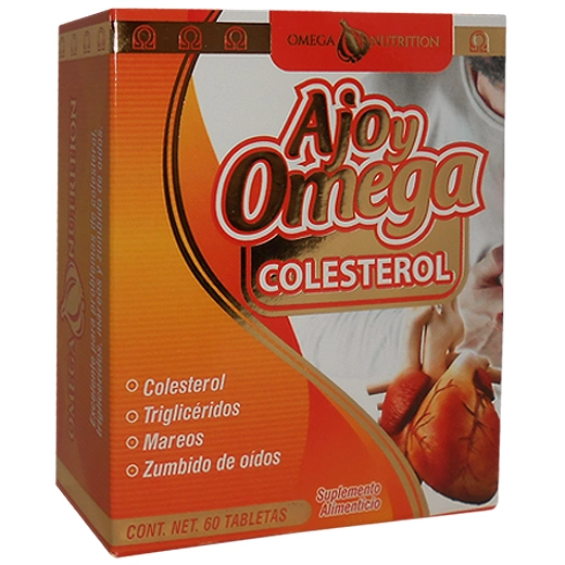Colesterol ajo y omega 60 tabletas, Foto 1 Figura Fácil