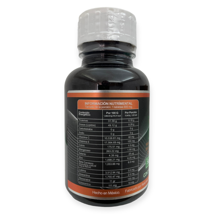 V-11 Resveratrol, astaxantina, luteína, zeaxantina 60 tabletas VRL-009, Foto 3 Figura Fácil